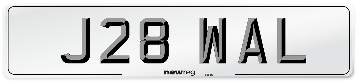 J28 WAL Number Plate from New Reg